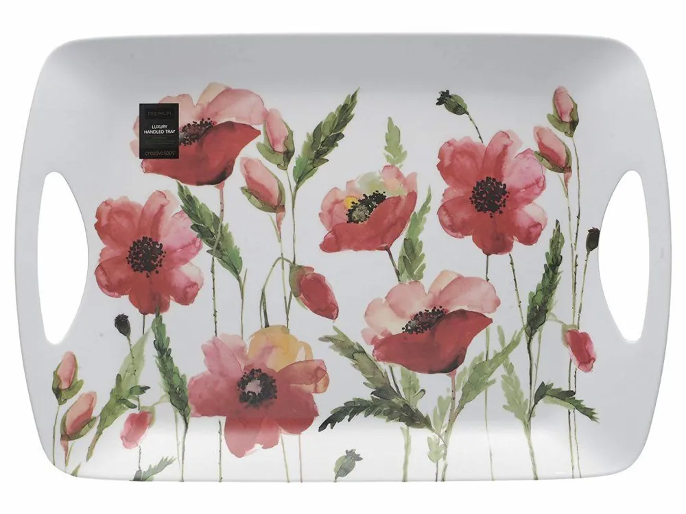 Creative Tops Melaminový tác Watercolour Poppies velký47x33 cm Tovární Cena