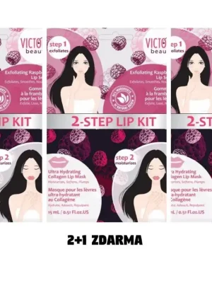 Cenově Výhodný Victoria Beauty Hydrogelová maska na rty s peelingem 2+1 ZDARMA, 3 ks