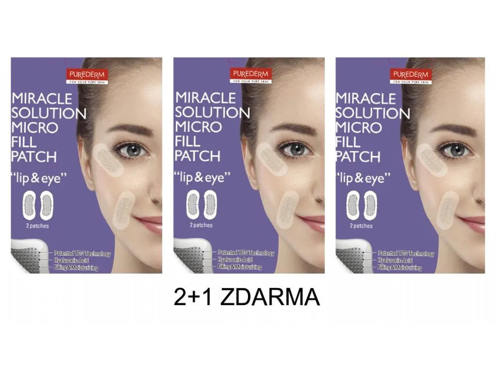 Aktuální Purederm Zázračné náplasti na mimické vrásky s kyselinou hyaluronovou AKCE 2+1 zdarma 6 ks