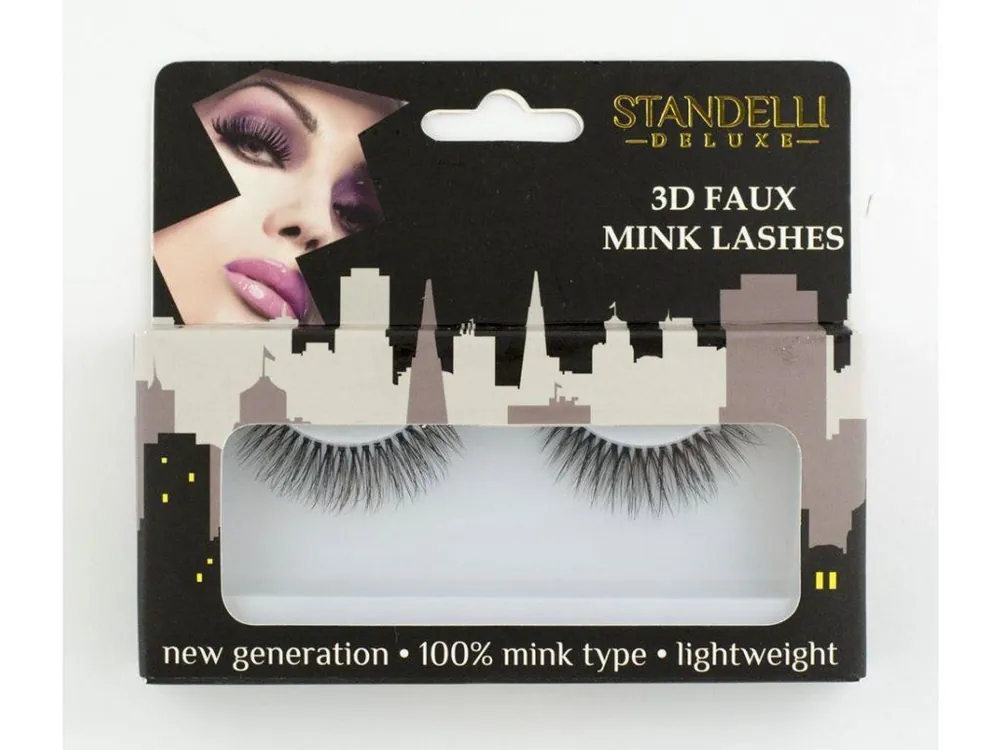 Standelli Professional DELUXE 3D Umělé nalepovací řasy 100% mink (norek) V07-1,1 pár+lepidlo Sleva
