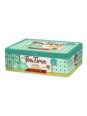 Ihned K Objednání Easy Life Plechová dóza na čajové sáčky Teatime tyrkysová 20,5x16x7 cm