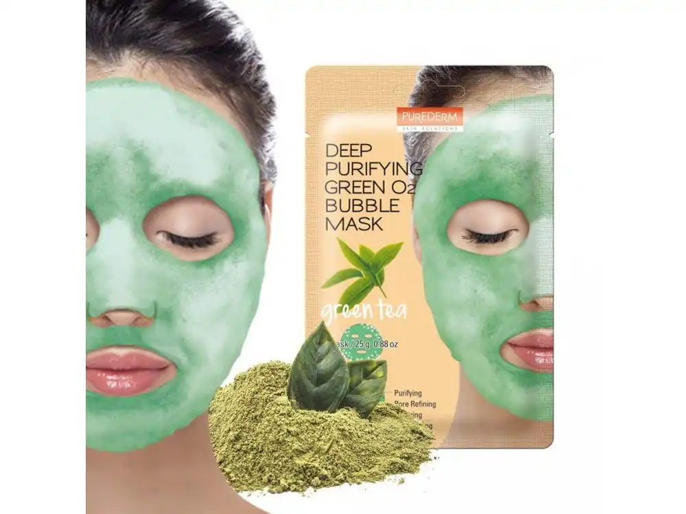 Super Cena Purederm Čisticí okysličující O2 bublinková maska s výtažkem ze zeleného čaje 25 g