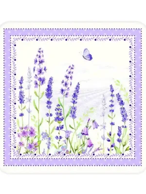 Easy Life Korkové podložky Lavender Field v dárkové krabičce 10,5x10,5 6 ks Vysoce Kvalitní
