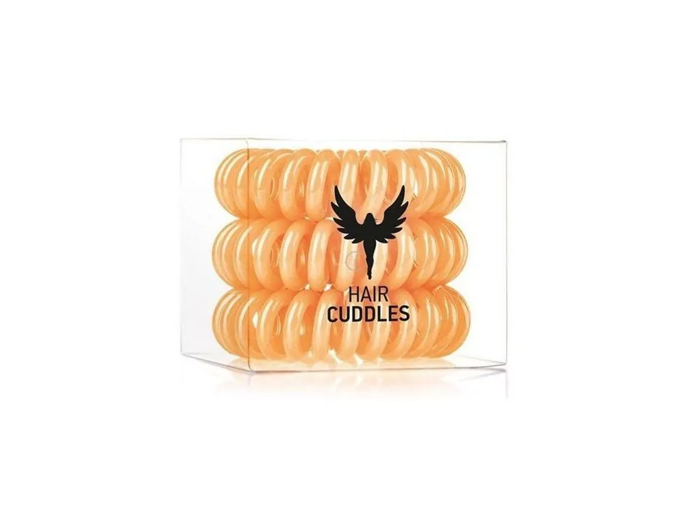HH SIMONSEN Hair Cuddles Orange 3ks - spirálové gumičky do vlasů - oranžové Výprodej