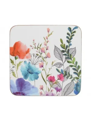 Finální Výprodej Creative Tops Korkové podložky pod skleničky Meadow Floral 6 ks 10,5x10,5 cm