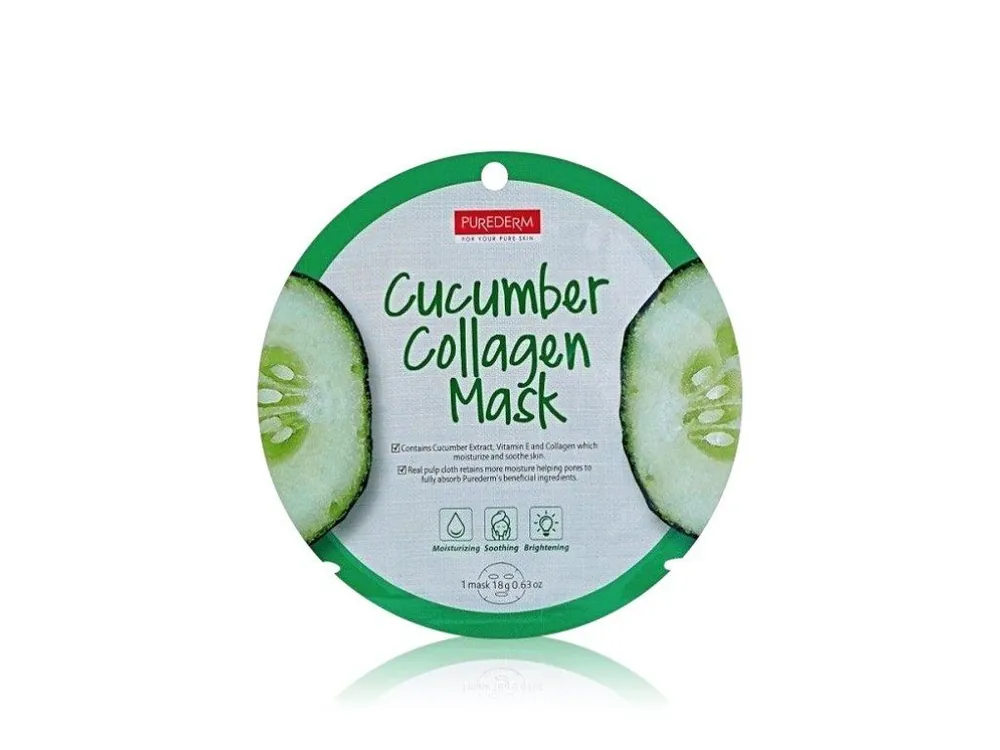 Autentický Purederm Textilní kolagenová maska s výtažkem z okurky a vitamínem E 18 g