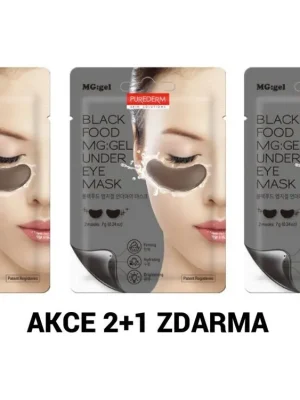 Vrácení Zdarma Purederm MG gel Black food Černá hydrogelová oční maska AKCE 2+1 ZDARMA