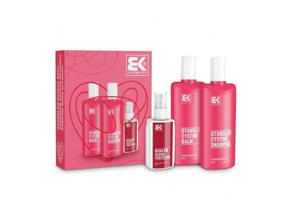 BRAZIL KERATIN Set Dtangler Cystine - dárková sadapro rekonstrukci vlasového vlákna Expresní Doručení