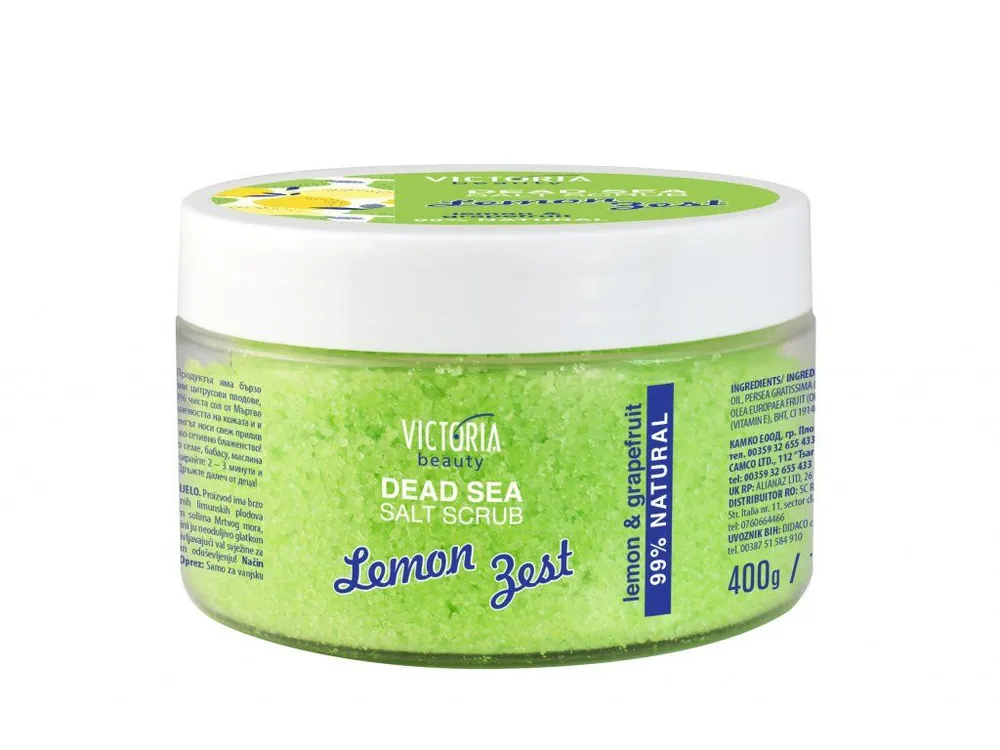Sezónní Sleva Victoria beauty Tělový peeling se solí z Mrtvého moře s vůní limetky a grepu 400 g
