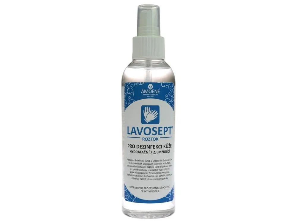 Dokud Zásoby Vydrží LAVOSEPT Pokožka Dezinfekční roztok na ruce a kůži 200ml - spray s vůní trnky