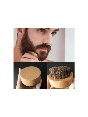 Beard Brush SL1400 Kulatý dřevěný kartáč na vousy, kančí štětiny - průměr 55mm Akce