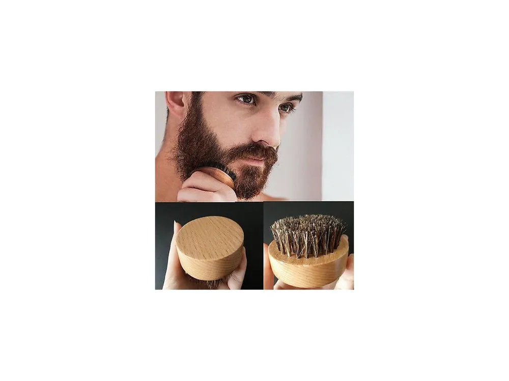 Beard Brush SL1400 Kulatý dřevěný kartáč na vousy, kančí štětiny - průměr 55mm Akce