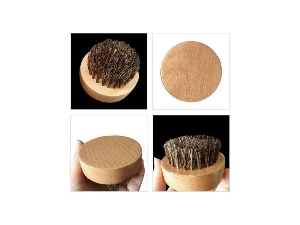 Beard Brush SL1500 Kulatý dřevěný kartáč na vousy, kančí štětiny - průměr 65mm Novinka