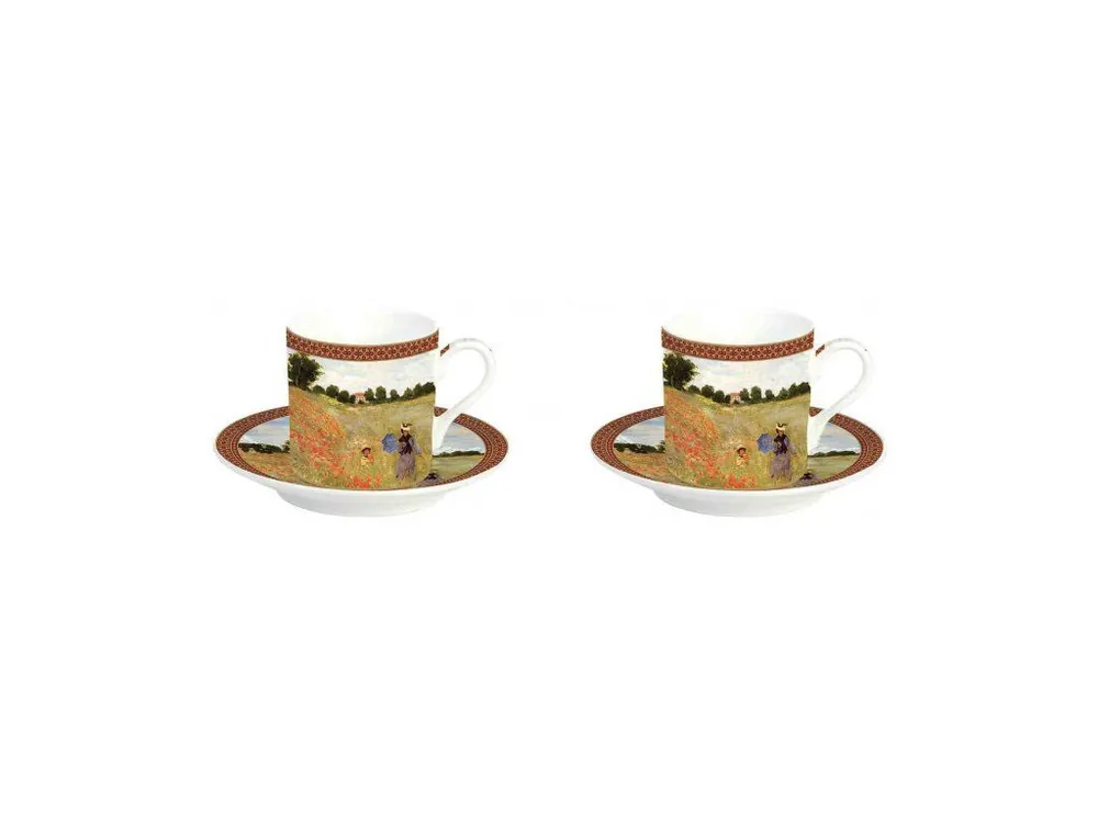 Easy Life Porcelánové šálky a podšálky na espresso Poppies 2 ks 2x75 ml Vrácení Zdarma