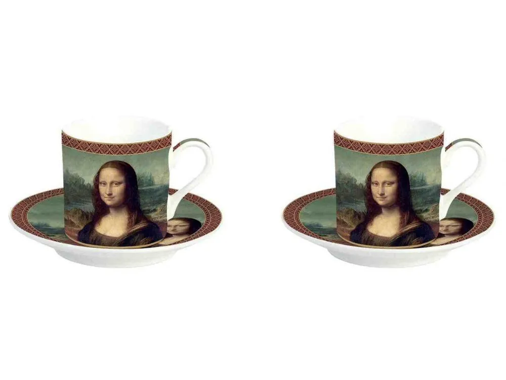 Easy Life Porcelánové šálky a podšálky na espresso Mona Lisa 2x75 ml Jen Po Omezenou Doba