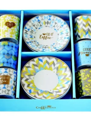 Easy Life Dárková sada Porcelánové šálky a podšálky na kávu Cup Of Coffee 6x100 ml Víkendová Akce