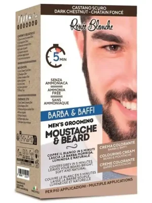 RENEÉ BLANCHE Men´s Grooming Dark Chestnut - profi 5min. barva na vousy a kníry - tmavě hnědá Výprodej