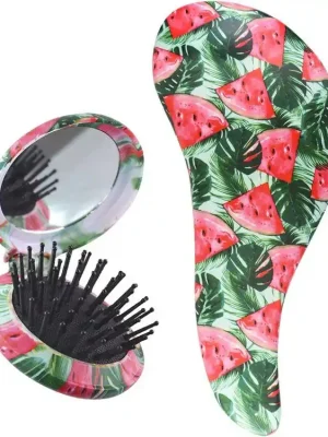 Nízká Cena Standelli Professional Dárkový set Detangling kartáč + cestovní hřeben se zrcátkem Melouny 2 ks