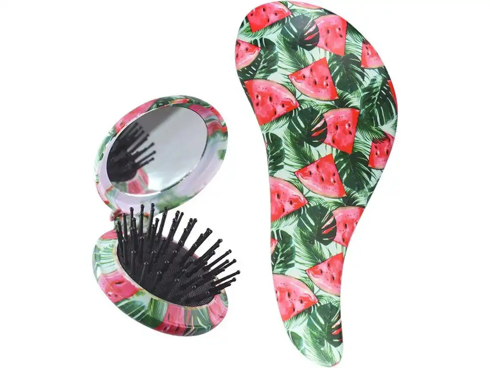 Nízká Cena Standelli Professional Dárkový set Detangling kartáč + cestovní hřeben se zrcátkem Melouny 2 ks