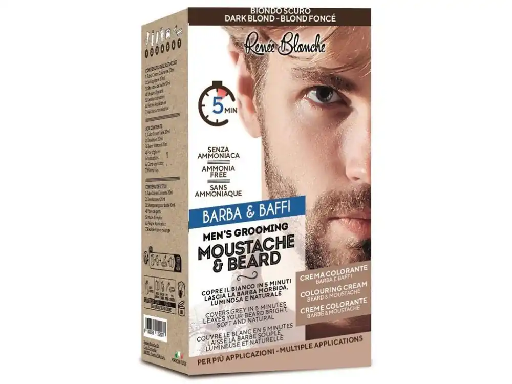RENEÉ BLANCHE Men´s Grooming Dark Blond - profi 5min. barva na vousy a kníry - tmavá blond Vysoce Kvalitní