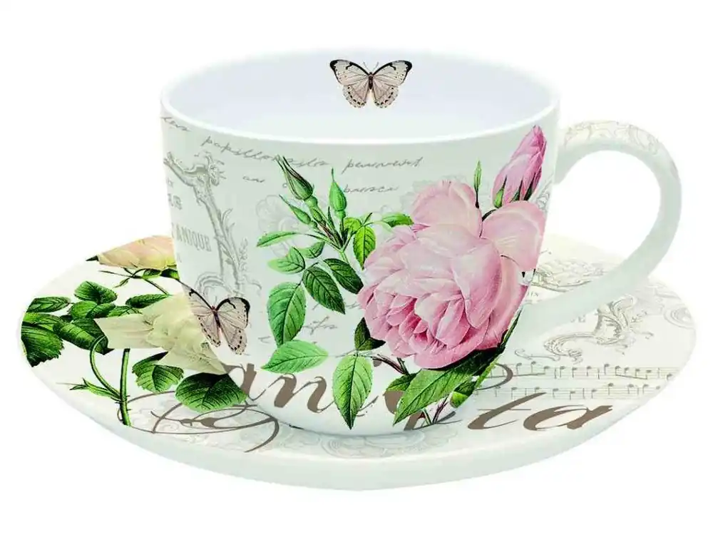 Originální Easy Life Porcelánový šálek a podšálek na čaj Jardin Botanique 200 ml