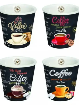 Easy Life Porcelánové pohárky na kávu It´s Coffee Time 4 x 80 ml Značkový