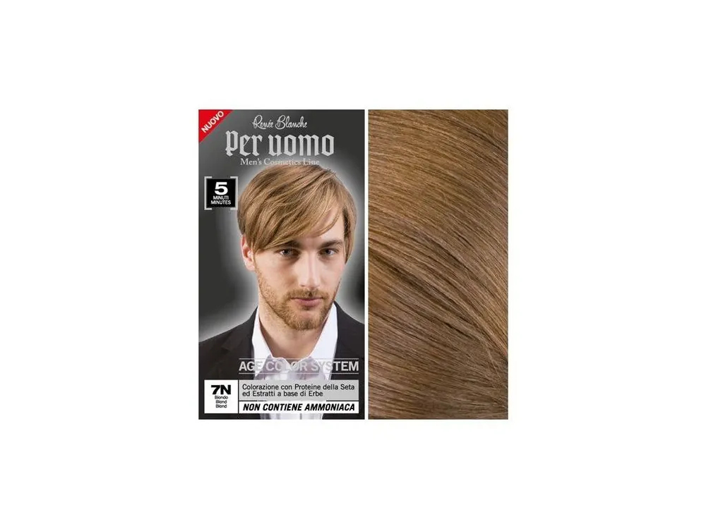 Dokud Zásoby Vydrží RENEÉ BLANCHE Per Uomo 7N Blond - 5ti minutová barva na vlasy pro muže - blond