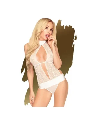 Značkový Penthouse Perfect Lover - dámské erotické body ke krku bílá M/L