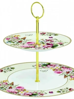 Easy Life Porcelánový etažér Blooming Opulence Cream v dárkové krabičce ø19 a ø27 cm Akce