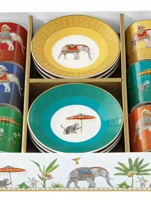 Easy Life Porcelánové šálky a podšálky na kávu Marajah 6 x 100 ml Finální Výprodej