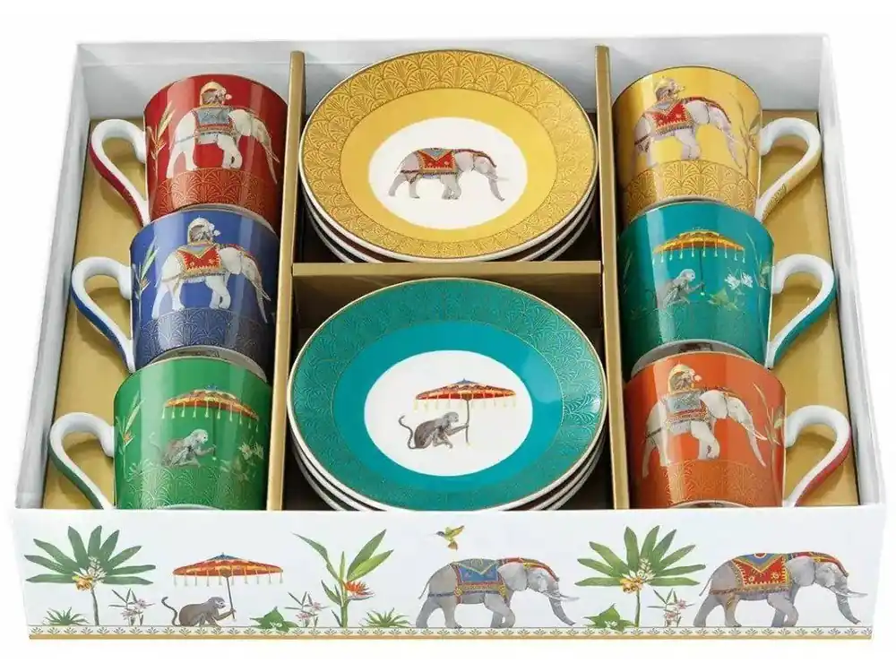 Easy Life Porcelánové šálky a podšálky na kávu Marajah 6 x 100 ml Finální Výprodej