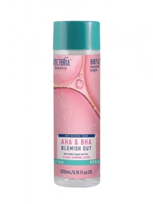 Sleva Victoria beauty Vegan Blemish out AHA BHA Jemné čisticí tonikum s BIO tea tree olejem 200 mL
