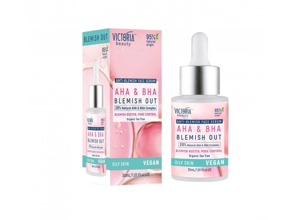 Kup Teď Victoria beauty Vegan Blemish out AHA BHA Bělící pleťové sérum s BIO tea tree olejem 30 ml