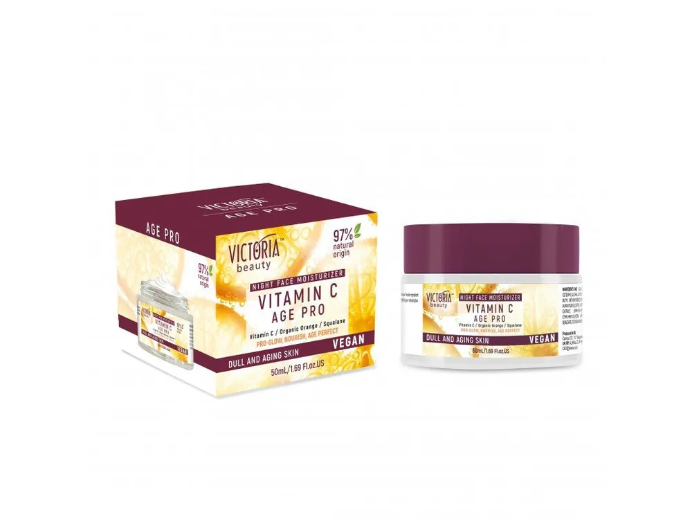 Victoria beauty Vegan Vitamin C AGE PRO Noční hydratační krém s vitamínem C 50 ml Pouze Dnes