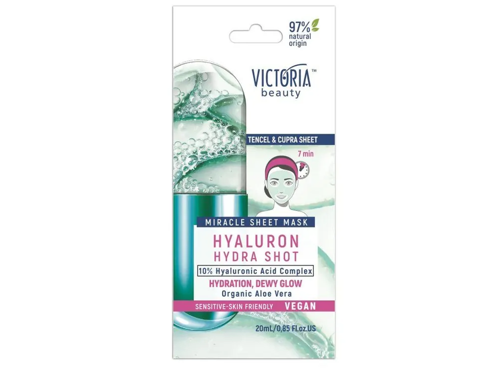 Victoria beauty Hyaluron Hydra shot Zázračná plátýnková maska 10% kyselinou hyaluronovou Cenový Hit