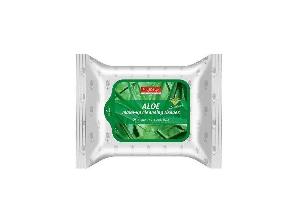 Časově Omezené PuredermČisticí pleťové ubrousky s výtažky z aloe vera, 30 ks