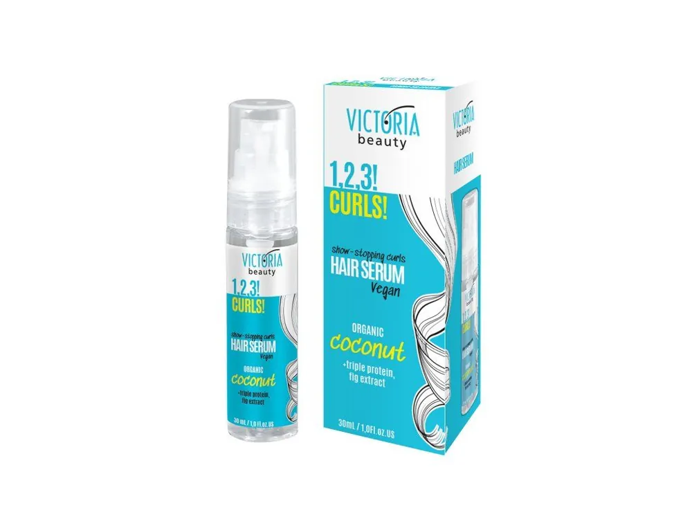 Victoria beauty 1,2,3 CURLS Vlasové sérum pro kudrnaté vlasy s BIO kokosovým olejem 30 mL Novinka