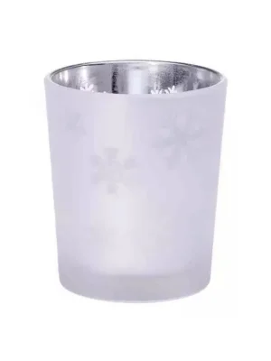 Vrácení Zdarma Bridgewater Candle Company Skleněný svícen na votivní svíčky s motivem vloček