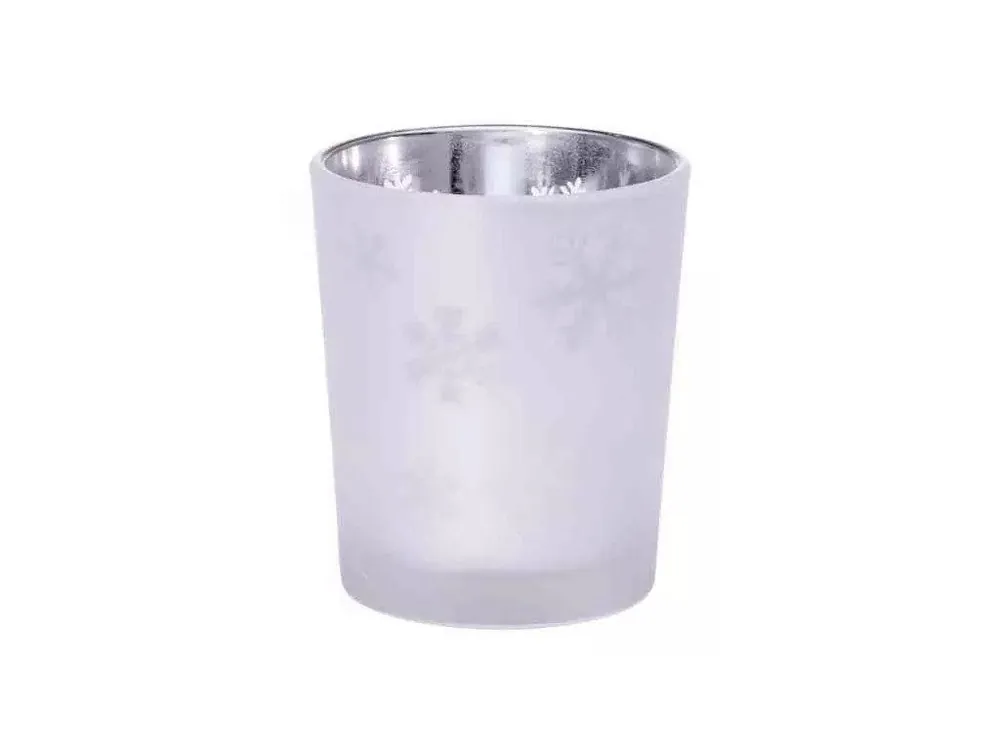 Vrácení Zdarma Bridgewater Candle Company Skleněný svícen na votivní svíčky s motivem vloček