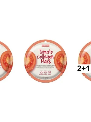 Nová Kolekce Purederm Textilní kolagenová pleťová maska s výtažky z rajčat AKCE 2+1 ZDARMA 3 ks