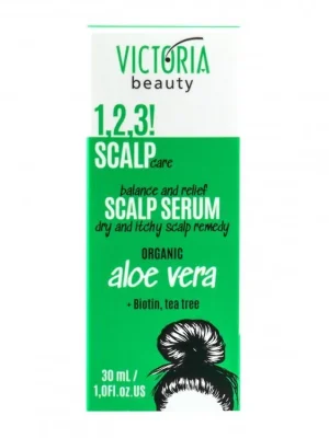 Pouze Dnes Victoria beauty 1,2,3 SCALP Vlasové sérum na pokožku hlavy s aloe verou, biotinem a tea tree olejem 30 mL