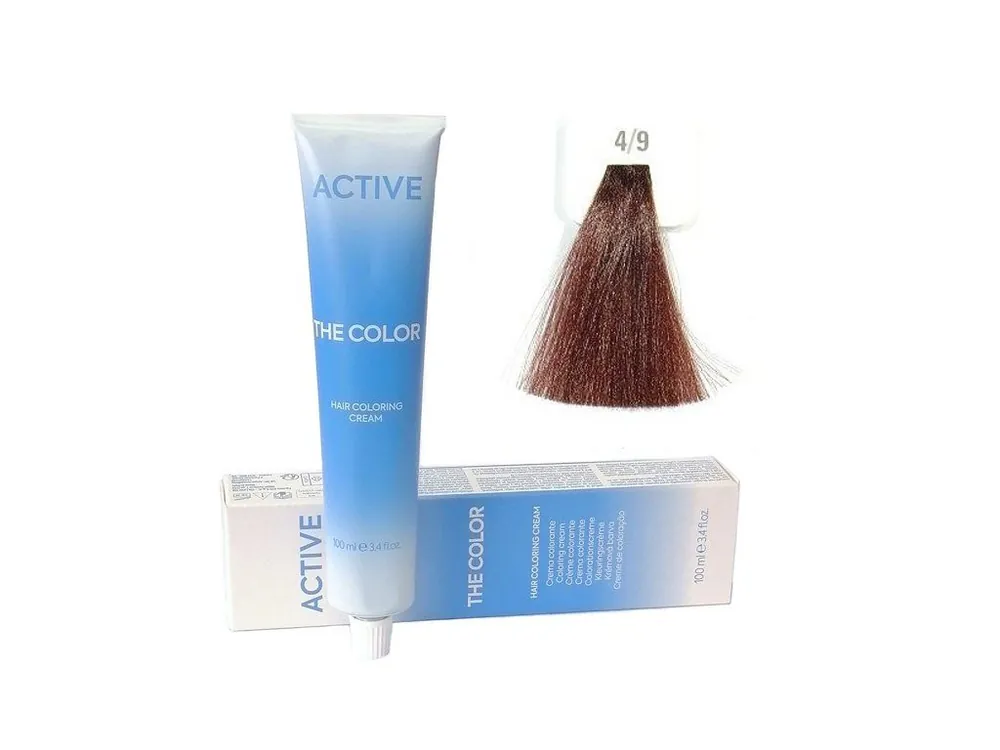 ACTIVE The Color Permanentní krémová barva na vlasy - Leather kůže 4-9 Autentický