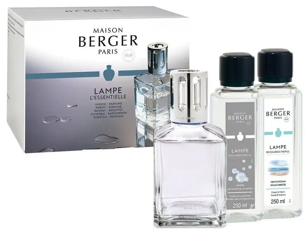 MAISON BERGER PARIS Dárková sada: katalytická lampa Essentiale Cube + Mořský vzduch, 250 ml + So Neutral 250 ml Nejlepší Volba