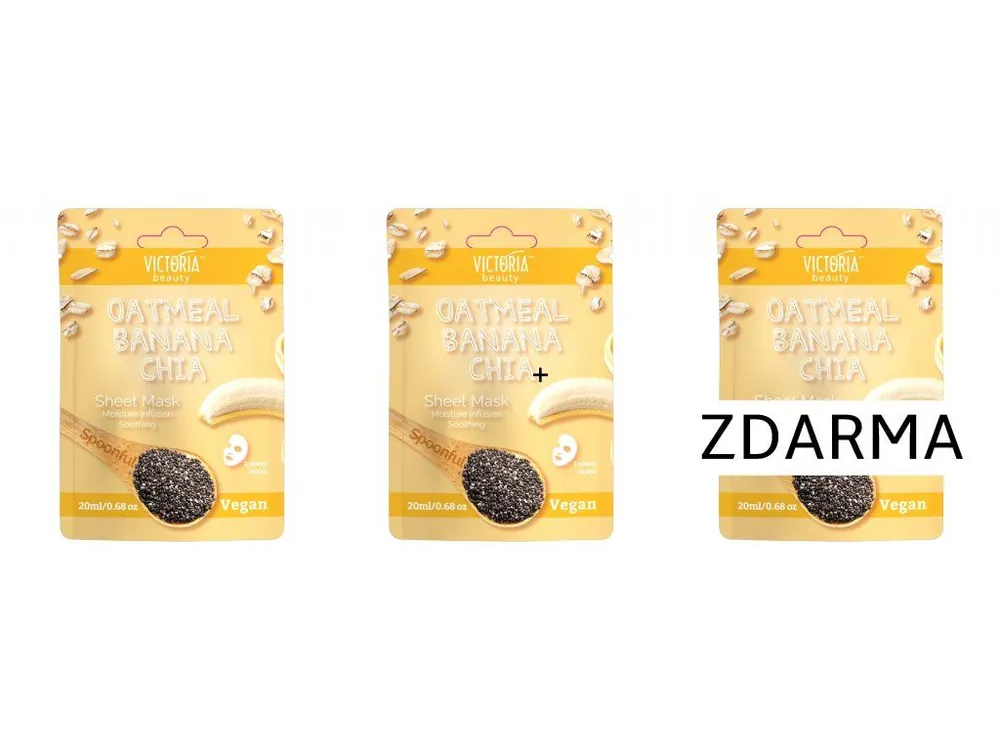 Kup Teď Victoria Beauty SPOONFUL Výživná plátýnková maska s ovesnými vločkami 3 ks