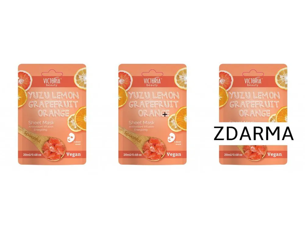 Nejprodávanější Victoria beauty SPOONFUL Antioxidační plátýnková maska pro rozzáření pokožky s vitamíny 3 ks