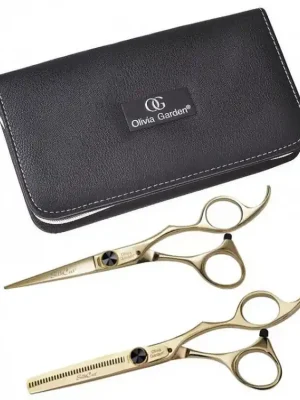 OLIVIA GARDEN SilkCut Black And Gold Edition SET - sada profi kadeřnických nůžek Nejprodávanější