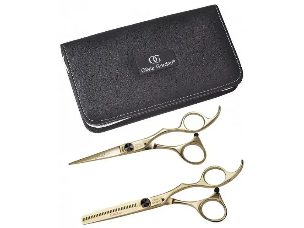OLIVIA GARDEN SilkCut Black And Gold Edition SET - sada profi kadeřnických nůžek Nejprodávanější
