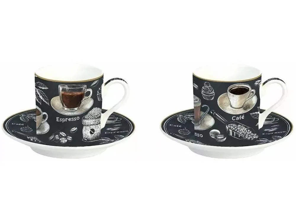Easy Life Porcelánové šálky a podšálky Barista 2x75 ml 2 ks Akční Cena