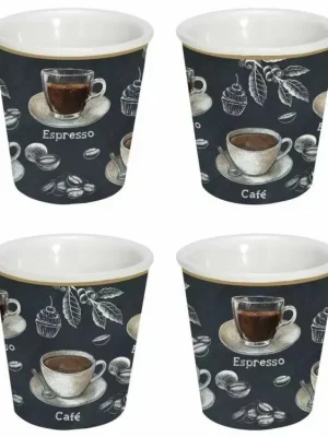 Doprava Zdarma Easy Life Porcelánové pohárky na espresso Barista 4x100 ml