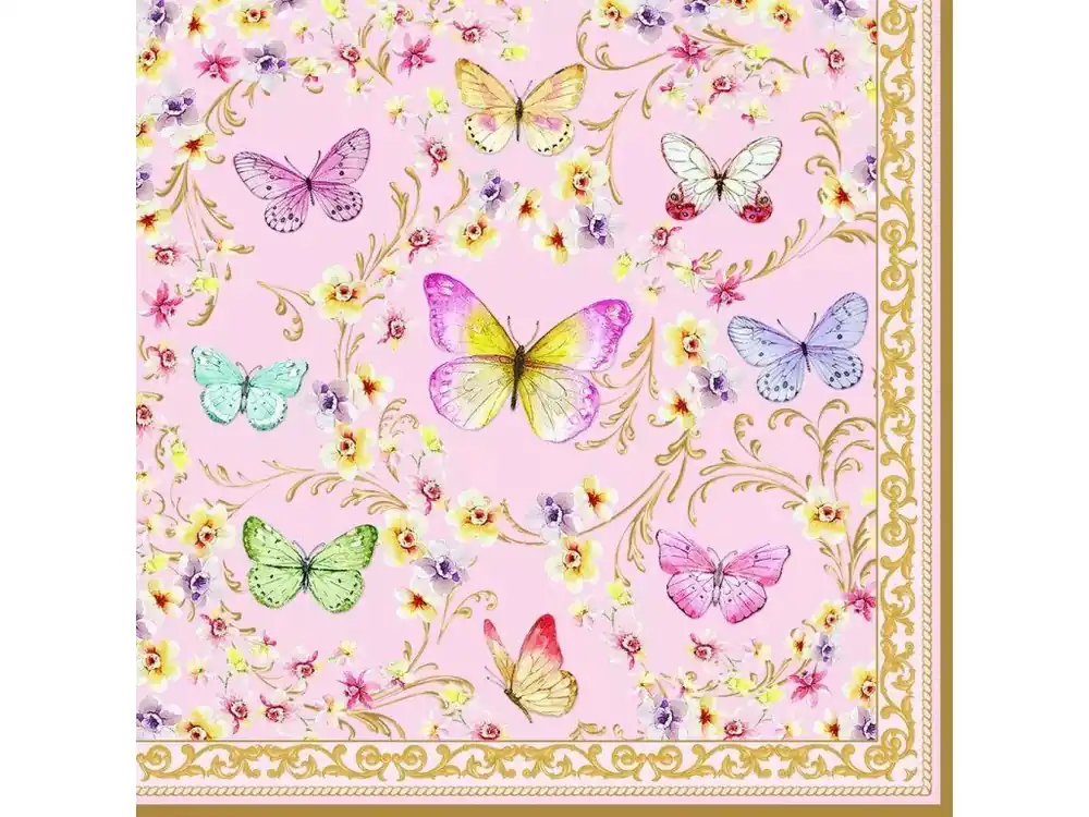 Cenový Hit Easy Life Papírový ubrousek Majestic Butterflies 33×33 cm, 20 ks